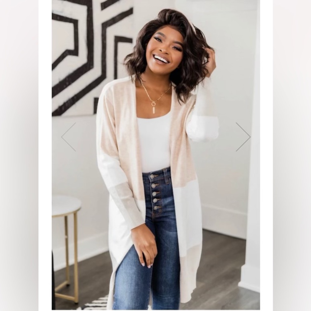 Cream and White Cardigan